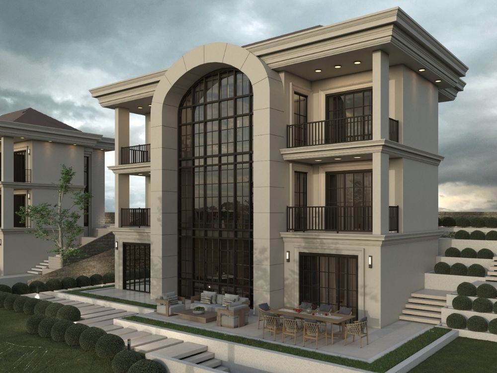 Neo-Klasik Şıklık: Galerili ve Teraslı Lüks Villa Projesi